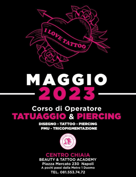 Maggio 2023 nuovo corso di Operatore Tatuaggio e Piercing